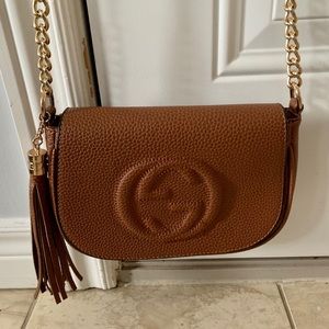Camel colour cross bag